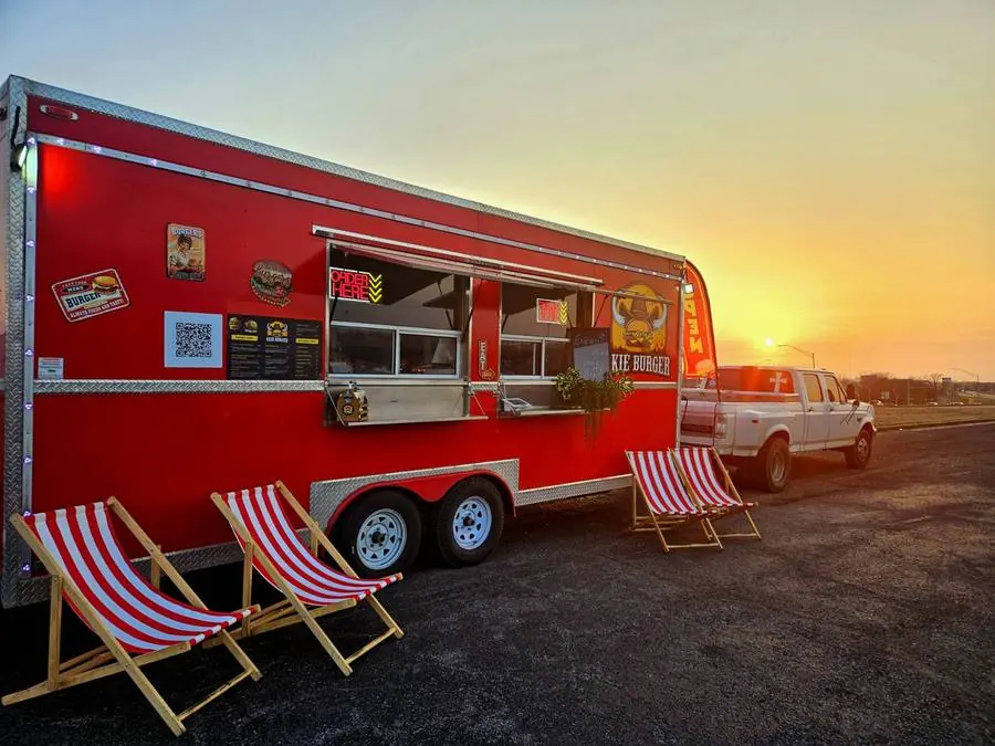 Okie Burger food truck sunset Muskogee Oklahoma